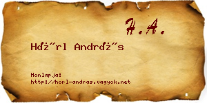 Hörl András névjegykártya